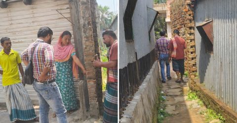 আশুলিয়ায় চলাচলের পথে দেয়াল, জনদুর্ভোগে এলাকাবাসী